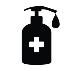 Hand sanitizer bottle illustration for hygiene and health care to prevent virus spread design