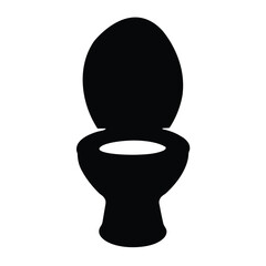Toilet bowl vector graphic for bathroom design and plumbing needs open lid silhouette restroom icon