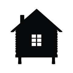 Silhouette of a cabin house vector graphic design element for architecture and real estate projects