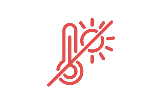 Avoid extreme heat warning with this hot weather safety icon, helping you stay cool and safe from overheating in summer heatwaves in your design