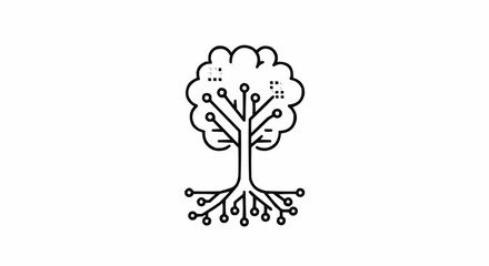 Obraz premium Digital tree vector illustration symbolizing growth technology and innovation concepts