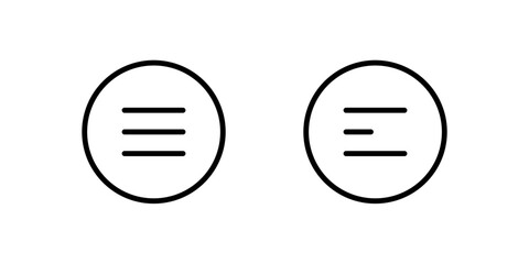 Align icons, Text alignment symbols, Left align, Center align, Vector UI elements, Vector illustration.