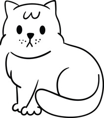 Cute Cat Vector Design – Adorable Kitty Illustration, Pet Animal Art, and Cartoon Feline Graphics