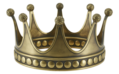 Elegant golden crown shimmering with regal beauty, perfect for royalty designs, fantasy themes, or symbol of power and achievement in your creative projects