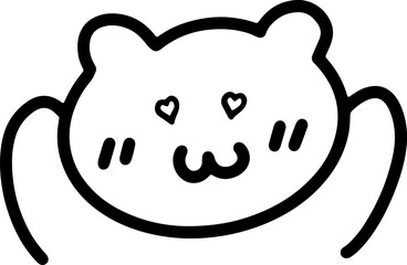 bear love kawaii chibi hand drawing
