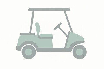 Sleek minimalist golf cart illustration showcasing aesthetic design elegance and functional mobility captured in a soft color palette expressing leisure and recreational sophistication