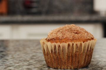 Closeup of Homemade Breakfast Muffins on Kitchen Countertop