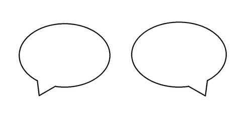 "Speech Bubble Icon Isolated on Transparent Background PNG – Minimal Black and White Chat Symbol"