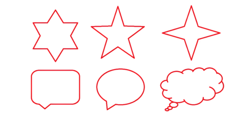 "Star, Simple Star, Geometric Star, Speech Bubble, Thought Bubble Icons Isolated on Transparent Background PNG"