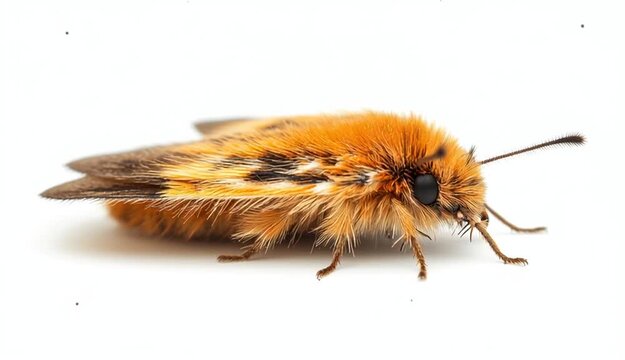 Brown common clothing moth isolated on white