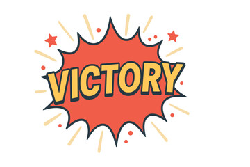 Comic book style text icon set. victory, funny expression, burst outline collection