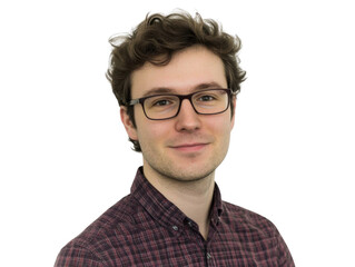 Portrait of a Young Man with Glasses PNG

