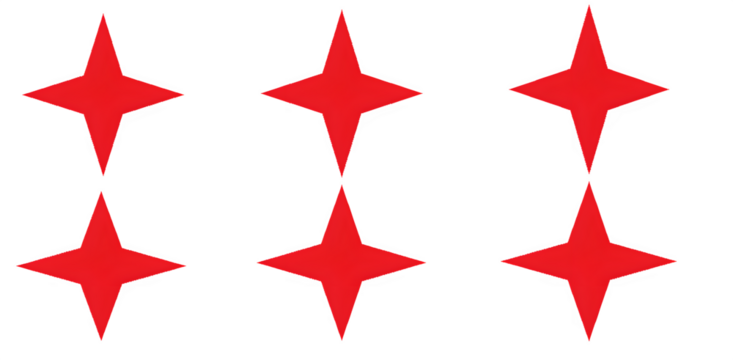 Red Stars Vector Illustration – Geometric Minimalistic Design Isolated on Transparent Background PNG - Powered by Adobe