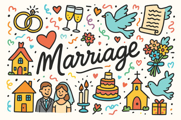 Wedding, marriage outline icon set. celebration, love, couple icons outline collection