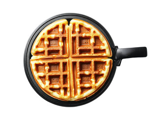 Golden Crispy Waffles Freshly Made in Waffle Maker