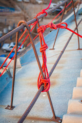 The ropes on the slate roof were improperly secured, resulting in the fall and death of a climber...