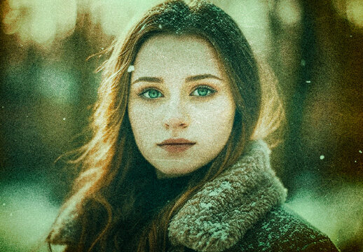 Green And Brown Vintage Noise Grain Photo Effect