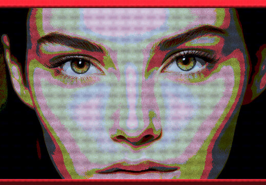 Red And Green Realistic Embroidered Patch Photo Effect