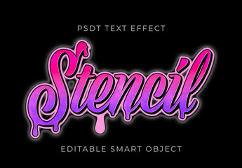 Violet and Pink Grafitti Text Effect Stencil Script Font