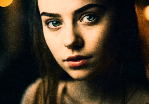 Teal And Orange Cinematic Film Grain Photo Effect