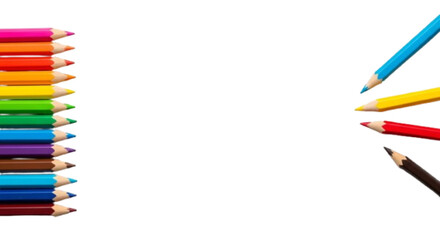 colored pencils on white background