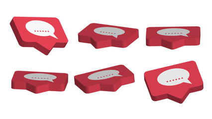 Social media notification icons. Like, comment, follow icons.