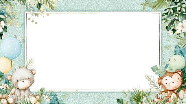 Baby animals decorative frame