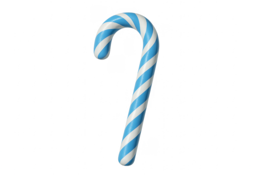 Blue and white striped candy cane transparent background