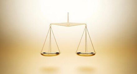 Golden scales of justice symbolizing balance and fairness on a warm gradient background