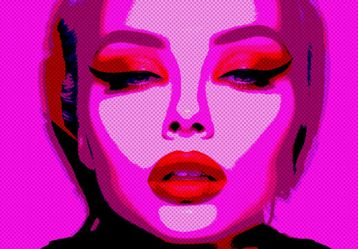 Red And Pink Cartoon Comic Book Photo Effect