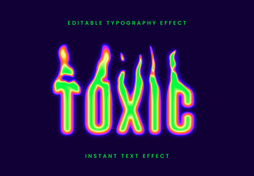 Colorful Melting Acid Text Effect Neon Glowing Font