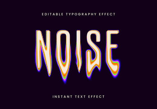 Colorful Melting Glitch Text Effect Distorted Wave Font