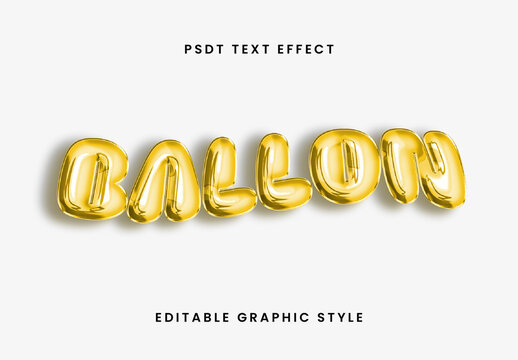 Gold 3D Inflated Text Effect Glossy Bubble Font