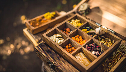 Beehive Inspired Lip Balm Collection. Cosmetics concept. Generated Image