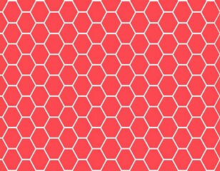 Geometric Hexagonal Pattern in Vibrant Coral