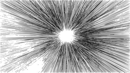 Speed lines sketch hand drawn comic burst radial motion effect — stock vector
