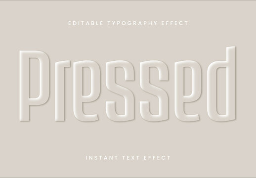 Beige Debossed Text Effect Relief Minimal Font