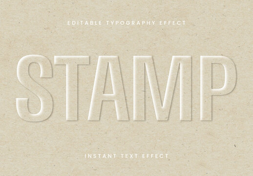 Beige Debossed Text Effect 3D Classic Font