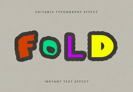 Colorful Paper Cutout Text Effect Craft Grunge Font