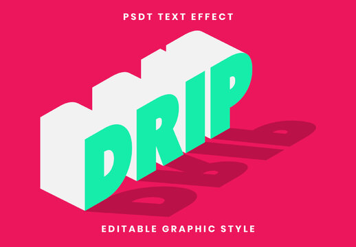 Green And White Isometric Text Effect 3D Bold Block Font