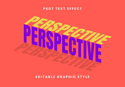 Purple and Yellow Perspective Text Effect Steps 3D Font