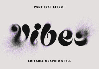 Black and Purple Dissolving Text Effect Blur Grainy Font