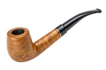 Wooden smoking pipe isolated on ai generated