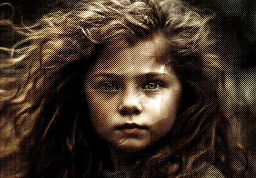 Black And Brown Vintage Comic Halftone Photo Effect