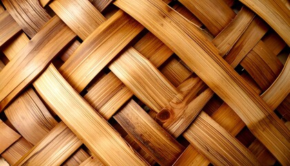 Close-up shows textured woven natural material with organic, warm brown and tan hues