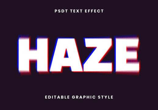 White and Red Haze Text Effect Blurry Glow Bold Font