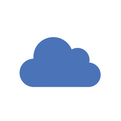 A blue cloud shape with rounded edges on a white background
