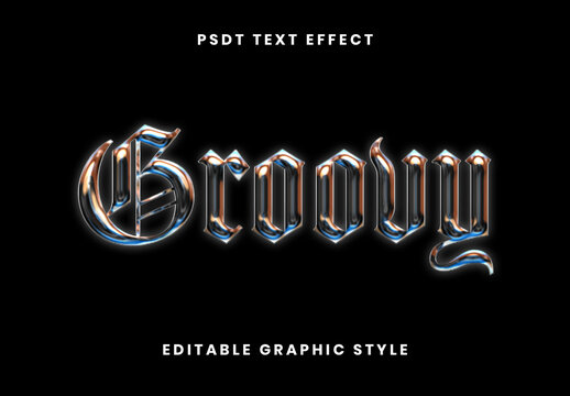 Chromatic Anodized Titanium Text Effect