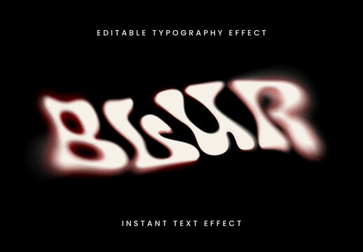 White And Red Haze Text Effect Distortion Blur Font