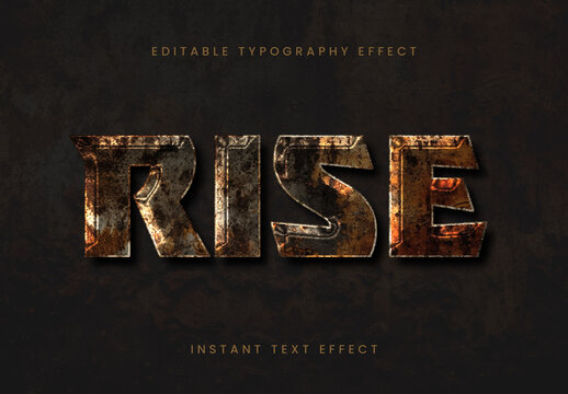 Orange And Brown Epic Trailer Cinematic Text Effect Rusted Thick Metal Font